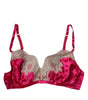 Dolce & Gabbana Magenta Floral Lace Silk Non Wire Bra Underwear