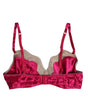 Dolce & Gabbana Magenta Floral Lace Silk Non Wire Bra Underwear