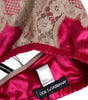 Dolce & Gabbana Magenta Floral Lace Silk Non Wire Bra Underwear