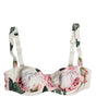 Dolce & Gabbana White Floral Balconette Underwired Bra Underwear