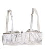 Dolce &amp; Gabbana White Silk Underwired Balconette Bra Underwear