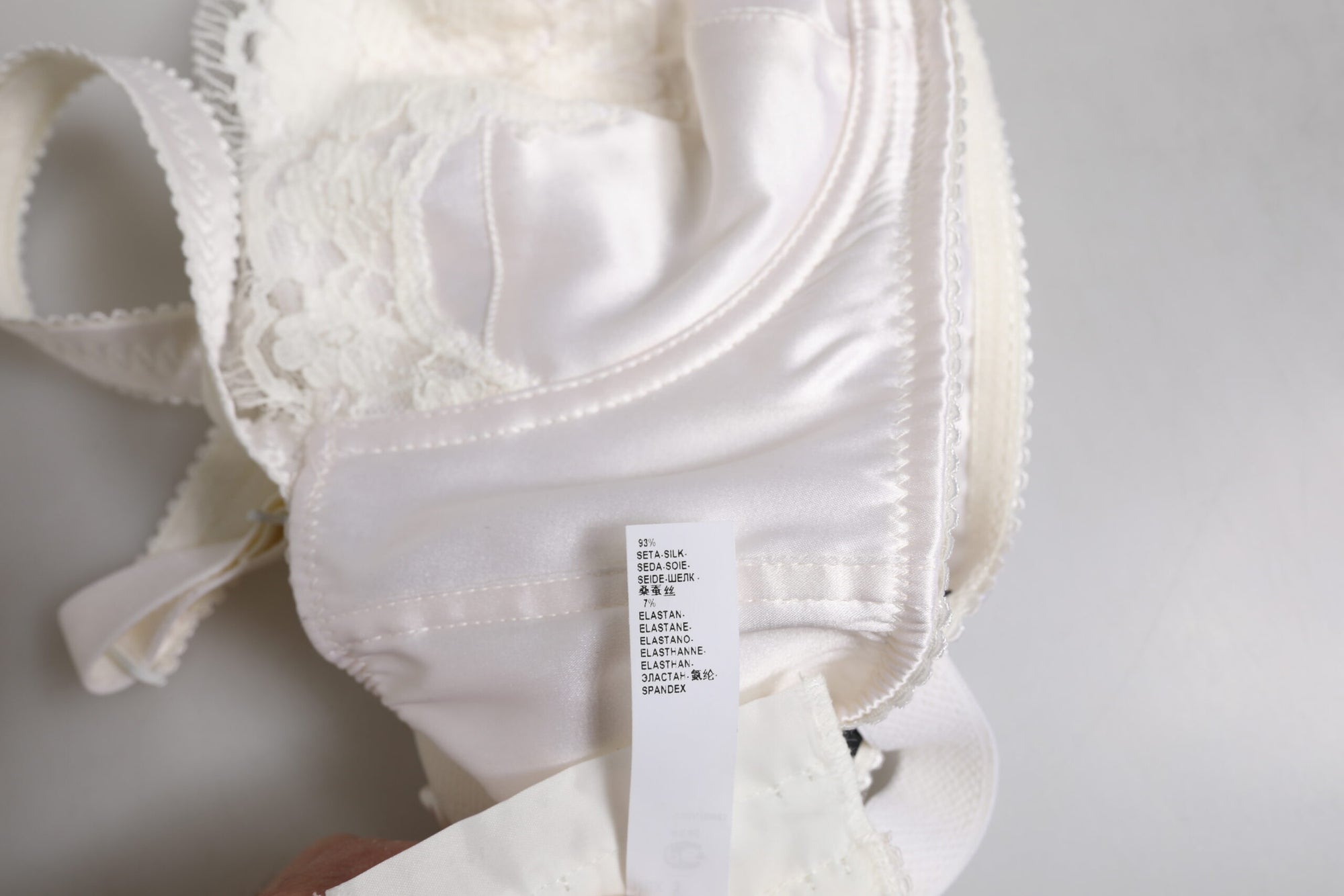 Dolce &amp; Gabbana White Silk Underwired Balconette Bra Underwear