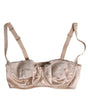 Dolce & Gabbana Biege Silk Underwired Balconette Bra Underwear