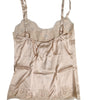 Dolce &amp; Gabbana Beige Lace Silk Satin Tank Lingerie Underwear