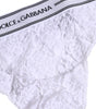 Dolce & Gabbana White Nylon Floral Lace Bottom Panty Underwear