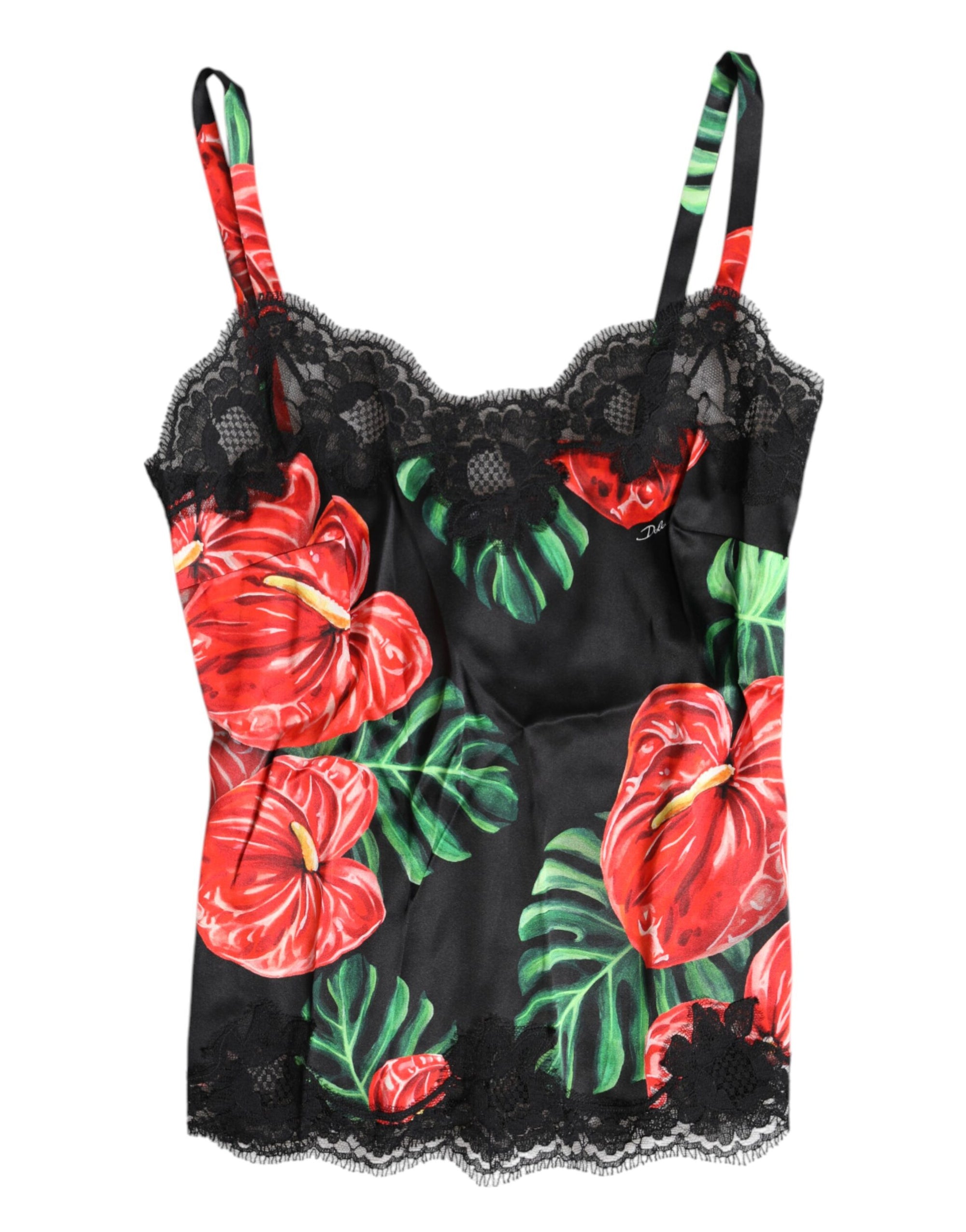 Dolce &amp; Gabbana Multicolor Floral Silk Tank Lingerie Underwear