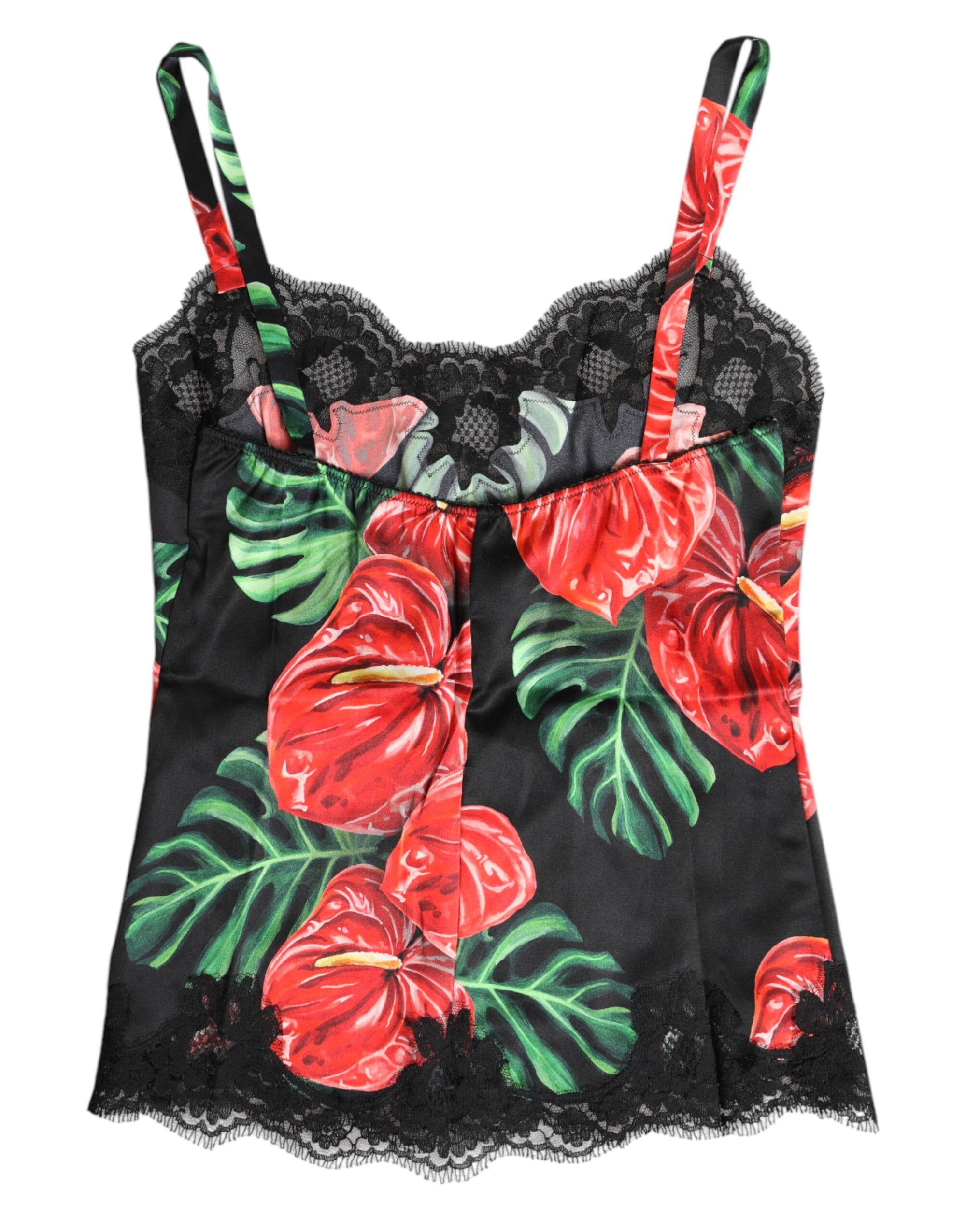 Dolce &amp; Gabbana Multicolor Floral Silk Tank Lingerie Underwear