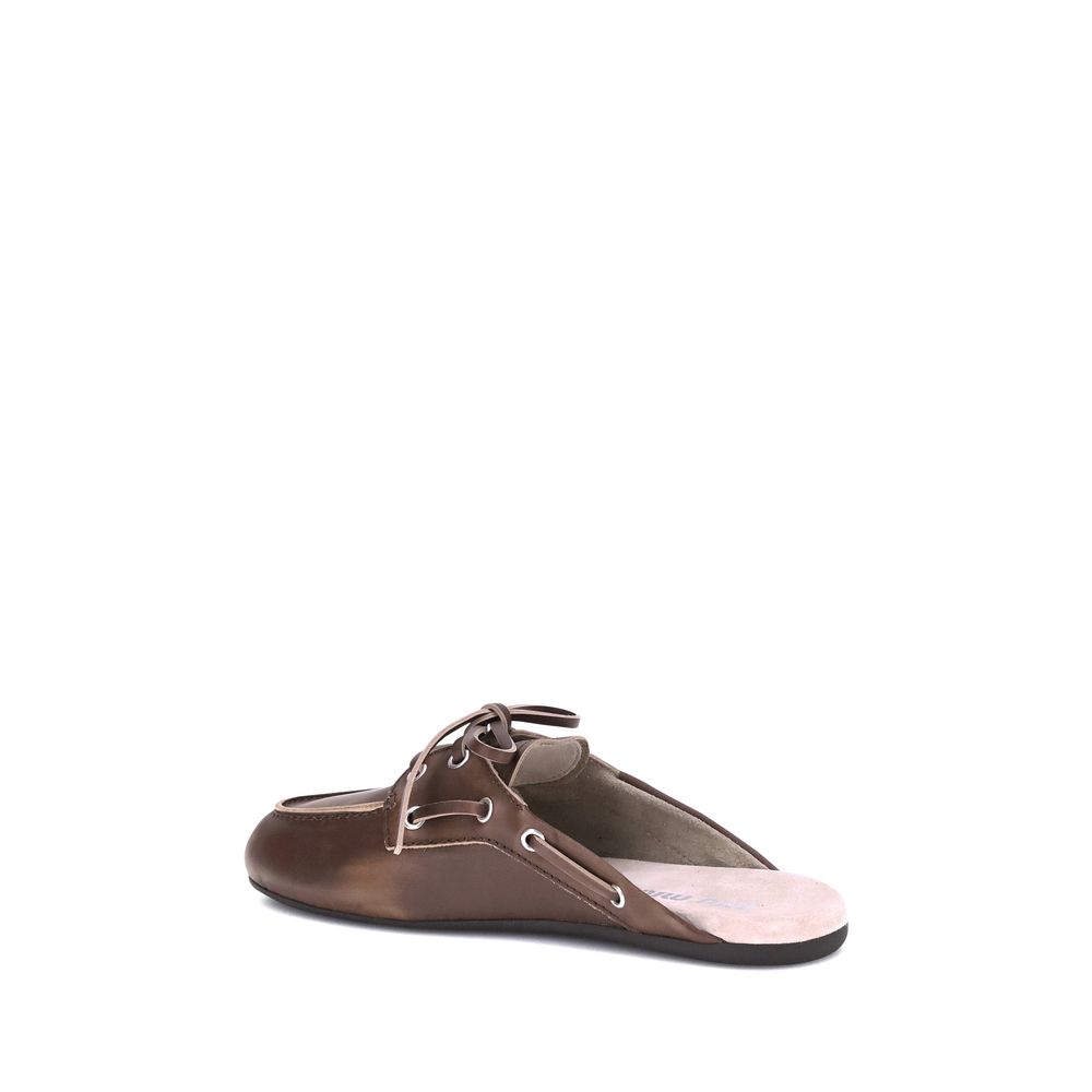 Miu Miu Leather Sabot Loafers