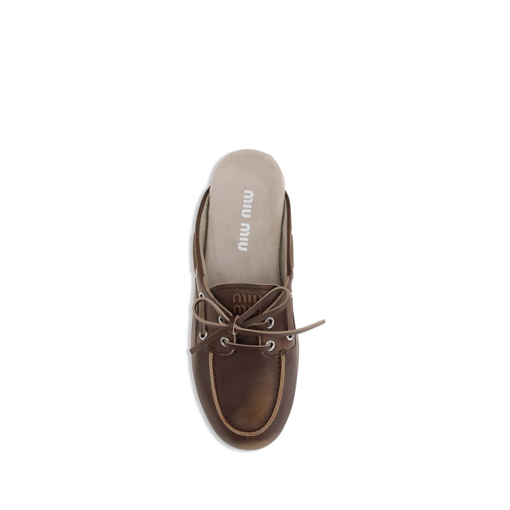 Miu Miu Leather Sabot Loafers