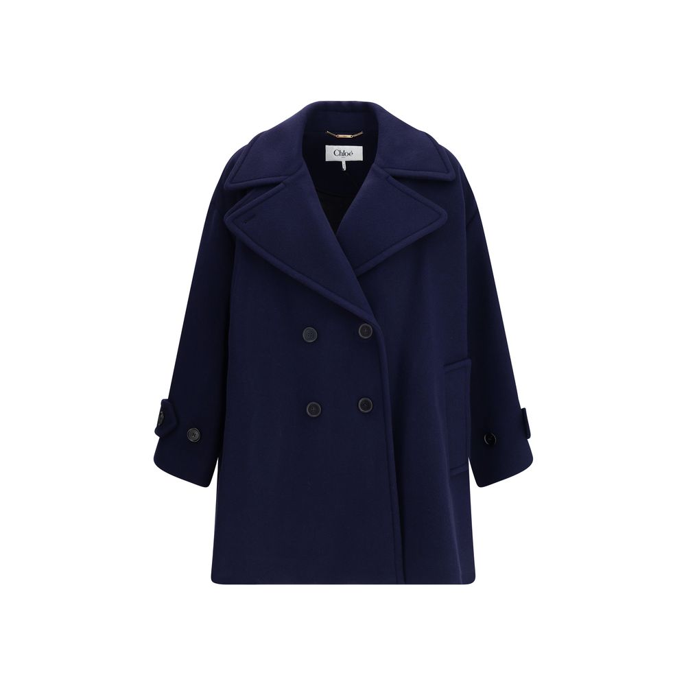 Manteau oversize en laine à double boutonnage Chloé