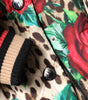 Dolce & Gabbana Multicolor Leopard Rose Puffer Quilted Jacket