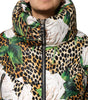 Dolce & Gabbana Multicolor Leopard Rose Puffer Quilted Jacket