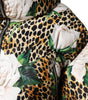 Dolce & Gabbana Multicolor Leopard Rose Puffer Quilted Jacket