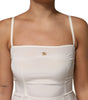 Dolce & Gabbana White Full Slip DG Logo Silk Dress Sleepwear