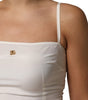 Dolce & Gabbana White Full Slip DG Logo Silk Dress Sleepwear