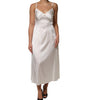 Dolce & Gabbana White DG Logo Full Slip Silk Dress Sleepwear