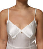 Dolce & Gabbana White DG Logo Full Slip Silk Dress Sleepwear