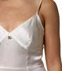 Dolce & Gabbana White DG Logo Full Slip Silk Dress Sleepwear