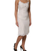 Dolce & Gabbana White Lace Gold DG Logo Silk Dress Sleepwear