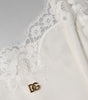 Dolce & Gabbana White Lace Gold DG Logo Silk Dress Sleepwear