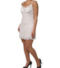 Dolce & Gabbana White Lace DG Logo Silk Dress Sleepwear