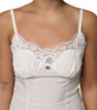 Dolce & Gabbana White Lace DG Logo Silk Dress Sleepwear