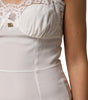 Dolce & Gabbana White Lace DG Logo Silk Dress Sleepwear
