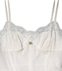 Dolce & Gabbana White Lace DG Logo Silk Dress Sleepwear