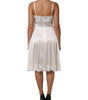 Dolce & Gabbana White Lace DG Logo Silk Dress Sleepwear