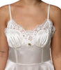 Dolce & Gabbana White Lace DG Logo Silk Dress Sleepwear