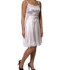 Dolce & Gabbana White Lace Gold DG Logo Silk Dress Sleepwear