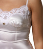 Dolce & Gabbana White Lace Gold DG Logo Silk Dress Sleepwear