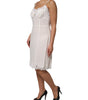 Dolce & Gabbana White Lace Gold DG Logo Silk Dress Sleepwear