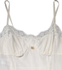 Dolce & Gabbana White Lace Gold DG Logo Silk Dress Sleepwear