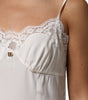 Dolce & Gabbana White Lace Gold DG Logo Silk Dress Sleepwear
