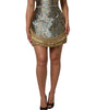 Dolce & Gabbana Blue Floral Jacquard Tasseled Mini Skirt