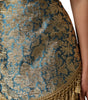 Dolce & Gabbana Blue Floral Jacquard Tasseled Mini Skirt
