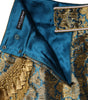 Dolce & Gabbana Blue Floral Jacquard Tasseled Mini Skirt