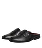 Dolce & Gabbana Black Calfskin Leather Slip On Loafers Shoes
