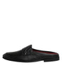 Dolce & Gabbana Black Calfskin Leather Slip On Loafers Shoes