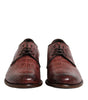 Dolce & Gabbana Burgundy Leather Lace Up Derby Dress Shoes