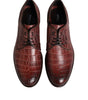 Dolce & Gabbana Burgundy Leather Lace Up Derby Dress Shoes