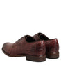 Dolce & Gabbana Burgundy Leather Lace Up Derby Dress Shoes