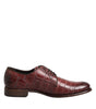 Dolce & Gabbana Burgundy Leather Lace Up Derby Dress Shoes