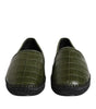Dolce & Gabbana Green Exotic Leather Espadrilles Slip On Shoes