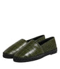 Dolce & Gabbana Green Exotic Leather Espadrilles Slip On Shoes