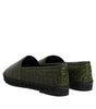 Dolce & Gabbana Green Exotic Leather Espadrilles Slip On Shoes