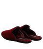 Dolce & Gabbana Red Viscose Velvet Slides Flat Slipper Shoes