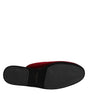 Dolce & Gabbana Red Viscose Velvet Slides Flat Slipper Shoes