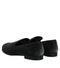 Dolce & Gabbana Black Velvet Slip On Loafers Formal Shoes